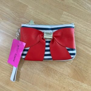 NWT Betsey Johnson bow wristlet.